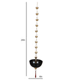 Hanging Black Bowl Urli With Beads Set of 2