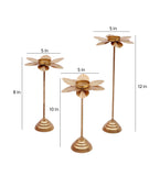 Small Double Hammered Flower Detachable Tealight Holder Set of 3