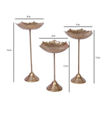 Gold Metal Detachbale Suflower Urli with Stand Set of 3