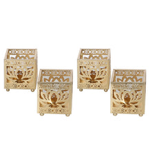 Lotus Etching Tealight Holder Set of 4