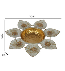White & Gold Small Flower Urli