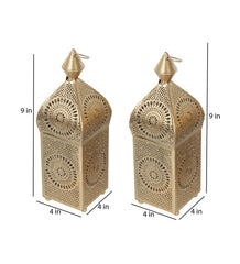 Hanging Etching Square Lantern Set of 2