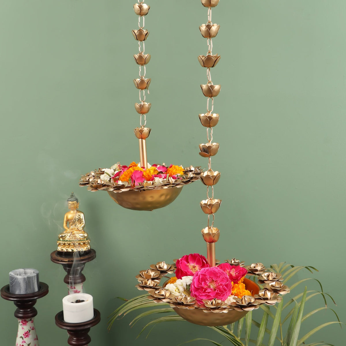 Hanging Rose Urli Set of 2