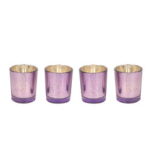 Three Layer Lotus With 4 Purple Glass Votive