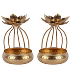 Gold Urli Bowl with Flower Set of 2