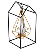 Hut Shape Diamond Pendulam Tealight Holder with Glass