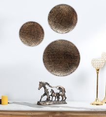 Gold & Black Dot Hammered Wall Decor Set of 3