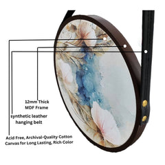 Neutral Tone Abstract Round Framed Canvas Wall Painting - Set of 3