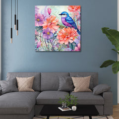 Charming Birds with Flower Delightful Wall Paintings