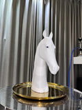 Elegant White Horse Head Sculpture