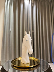 Elegant White Horse Head Sculpture
