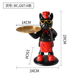 Black Cool Dog Showpiece with Plate for Home Decor Item, Kitchen, Bedroom, Office, Dinning Table, Gifts Item