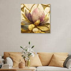 Gold Flower Canvas Painting for Home, Bedroom & Living Room