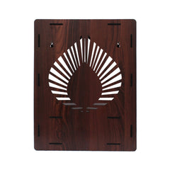Aesthetic Wooden Temple for Home with Spacious Shelf & Inbuilt Focus Lights