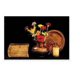 Stunning Still Life of Ancient Copper Vase & Flowers