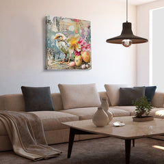 Serene Birds with Floral Landscapes Wall Decor