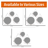Pink and Gold Lotus Vastu Floral Round Framed Canvas Wall Paintings - Set of 3