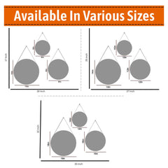 Neutral Tone Abstract Round Framed Canvas Wall Painting - Set of 3