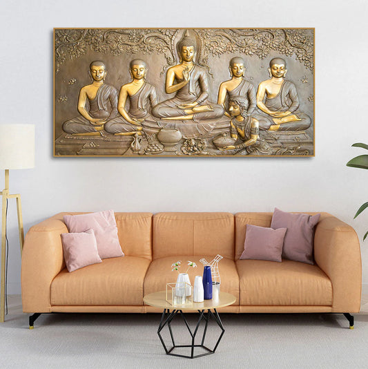 Golden Buddha  Canvas Wall Painting size W 4x H 2 feet
