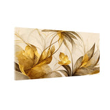 Golden Bloom Abstract Floral Canvas Ar | Size 2x4 Feet