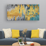 Abstract Art Golden Wallpaper – Modern Fashion Wall Décor, Carpet & Banner Style Painting | Size 2x4 Feet