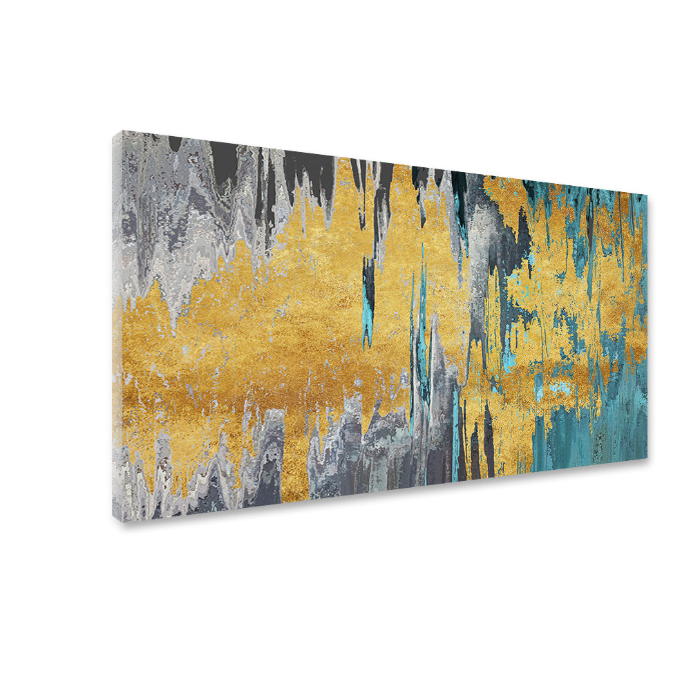 Abstract Art Golden Wallpaper – Modern Fashion Wall Décor, Carpet & Banner Style Painting | Size 2x4 Feet
