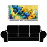Artistic Flower Design Elegant Wall Canvas Décor Size 4x2 feet