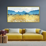 Golden Horizon Abstract Art Canvas | Size 2x4 Feet