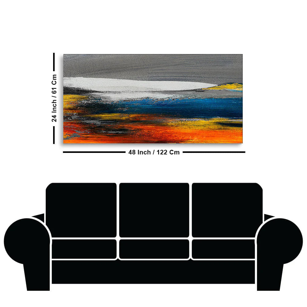 Radiant Harmony Abstract Gold and Color Texture Canvas size W 4x H 2 feet