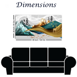 abstract-oil-paintings-geometry-porch-stereo-golden-background-fashion-modern-art-wall| Size 2x4 Feet
