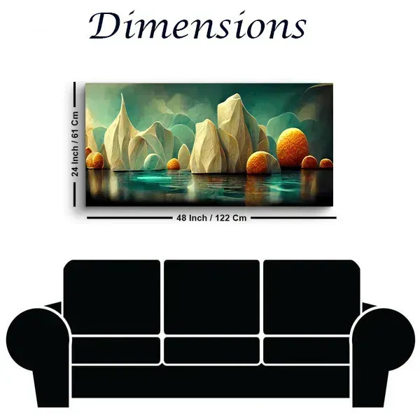 Futuristic Abstract Vibrant Color Wall Art | Size 2x4 Feet