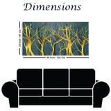 Golden leaves canvas painting for living room,bedroom, office, hotel et. big size 48x24 inch ready to hang