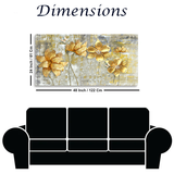 Beautiful Golden Floral canvas painting for living room,bedroom, office, hotel etc. Ready to hang