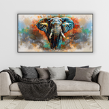 African-elephant-colorful Canvas Wall Art – Painting Size:H x W, 2x4 Feet
