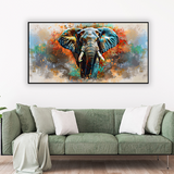 African-elephant-colorful Canvas Wall Art – Painting Size:H x W, 2x4 Feet