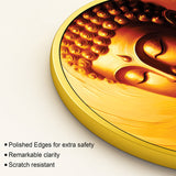 Artistic Golden Gautam Buddha Round Wall Painting