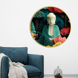 Beautiful Modern Gautam Buddha Round Wall Art Painting