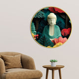 Beautiful Modern Gautam Buddha Round Wall Art Painting