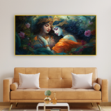 Radha Krishna Canvas Wall Painting – Large 48x24 Inch Spiritual Artwork for Living Room, Bedroom & Office Décor