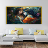 Radha Krishna Canvas Wall Painting – Large 48x24 Inch Spiritual Artwork for Living Room, Bedroom & Office Décor