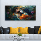 Radha Krishna Canvas Wall Painting – Large 48x24 Inch Spiritual Artwork for Living Room, Bedroom & Office Décor
