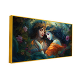 Radha Krishna Canvas Wall Painting – Large 48x24 Inch Spiritual Artwork for Living Room, Bedroom & Office Décor