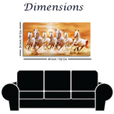 7 Running Horses Vastu Painting for Living Room Decor Size:H x W, 2x4 Feet