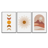 Boho Abstract Mid Century Concept Wall Art Prints Set of 3
