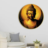 Gautam Buddha Spiritual Round Wall Painting
