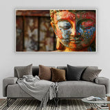 Radiant Aura Buddha Canvas Painting With Frame