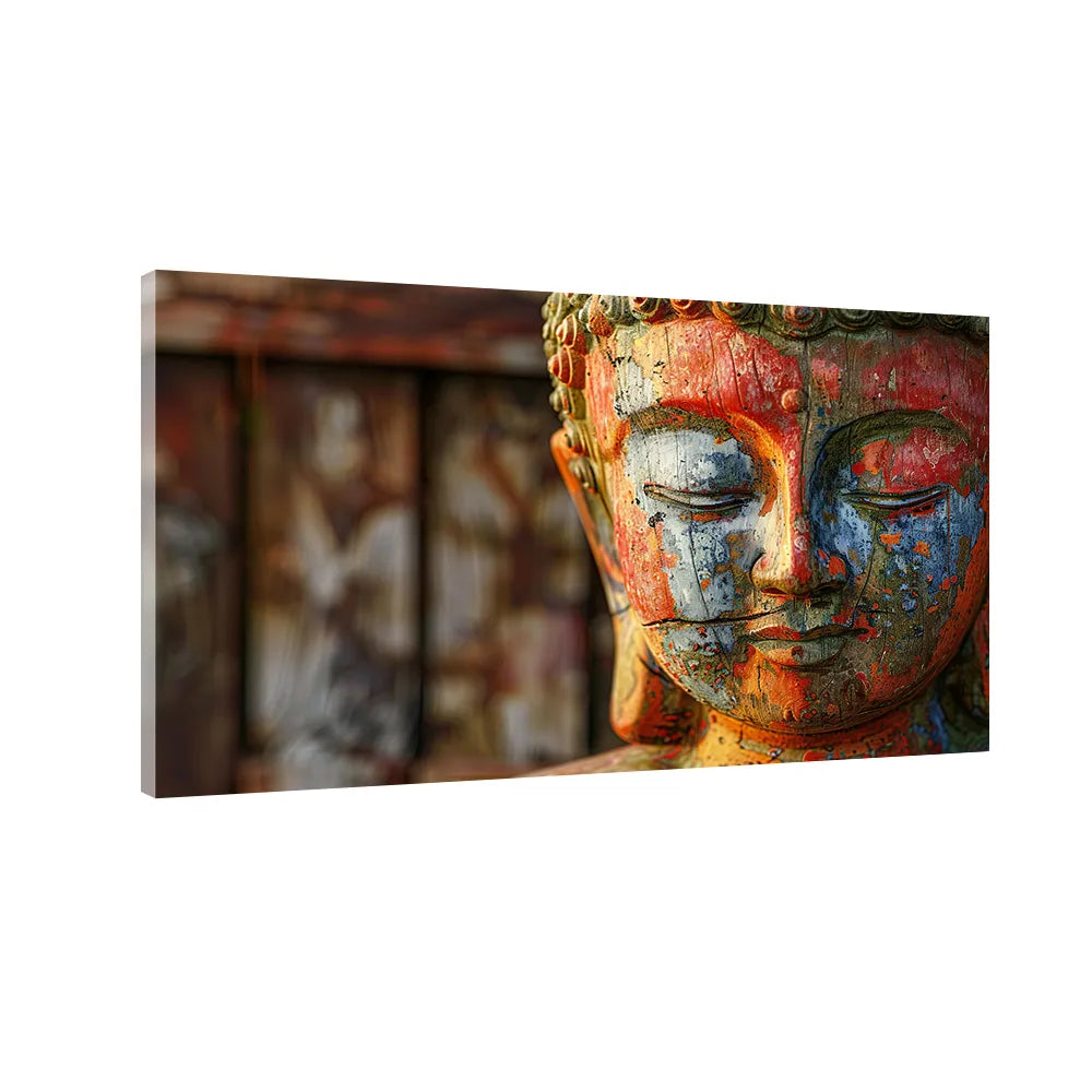 Radiant Aura Buddha Canvas Painting With Frame
