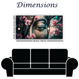 Buddha Lotus Tree Spiritual Canvas Wall Art ISize 2x4 Feet
