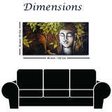 Buddha Wall Painting for Mindful Interiors canvas painting for living room,bedroom, office, hotel et. big size 48x24 inch ready to hang