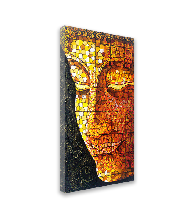 Elegant Buddha Wall Painting for Living Room or Office | Sacred Art for Positive Energy & Focus | Canvas Size 2x4 Feet